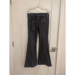 Vintage Y2K Euro FB Sister Flare Black Pants Streetwear Grunge Trendy